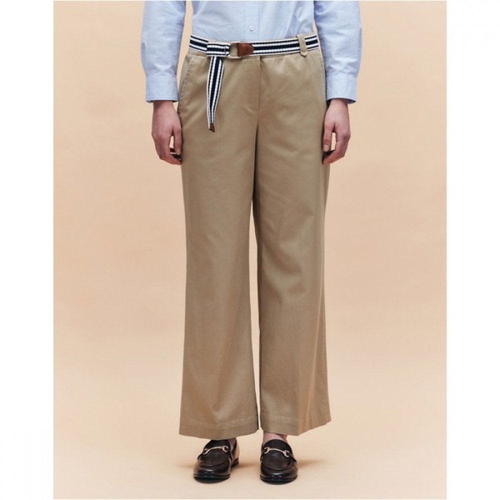 ヘッジズレディース] 25SS オプションベルトワイドチノパンツベージュ