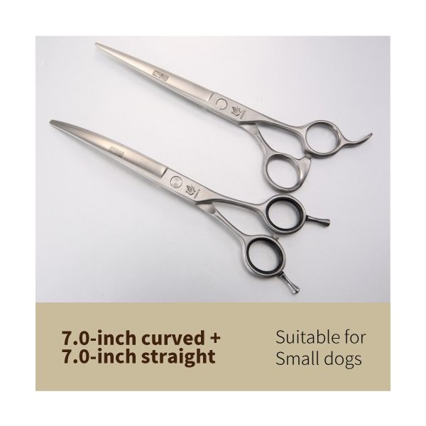 Fenice 6.5 / 7.0 / 7.5 / 8.0ペットグルーミングはさみセット犬の毛の切断 7.0curved7.0cut