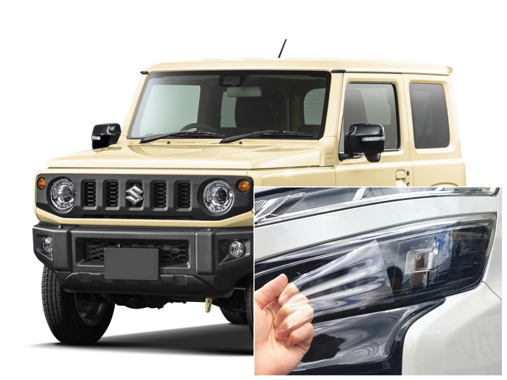 ヘッドライトプロテクションフィルム (ジムニー JB64W JB74W) 車種専用 カット済み 左右セット ヘッドライト保護 JB64W JB74W スズキ用