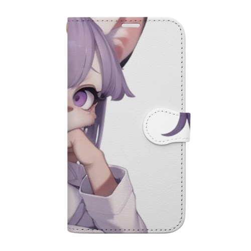 【受注生産】キツネザルの女の子　カイラ 手帳型スマホケース