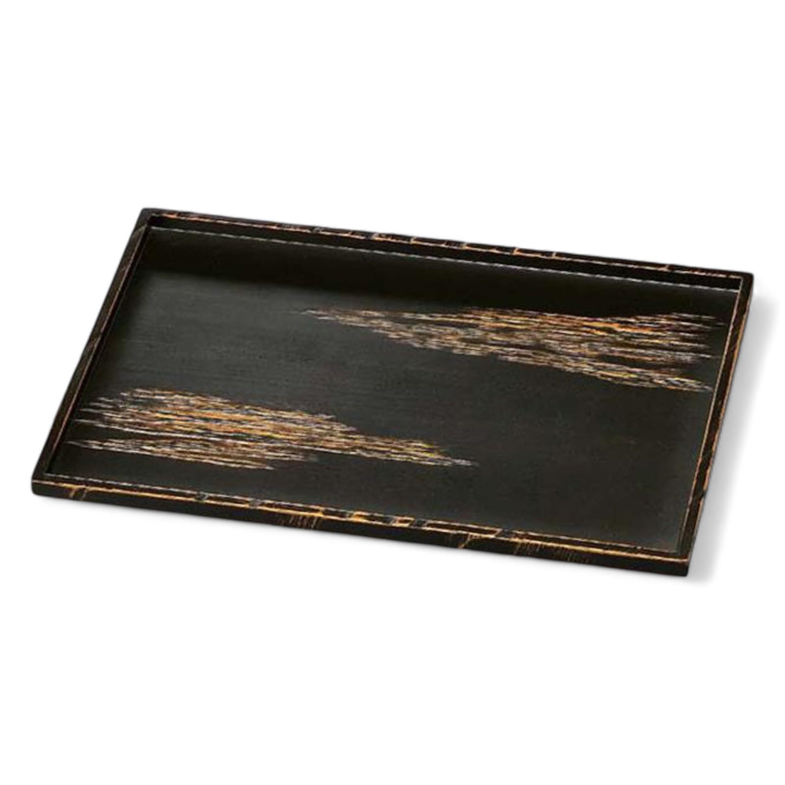 J-kitchens お盆 木製 長角 御神前 トレー （ 盆 トレイ おぼん ） べっ甲雲 尺4 42cm 漆器 （ 木製品 ） 日本製