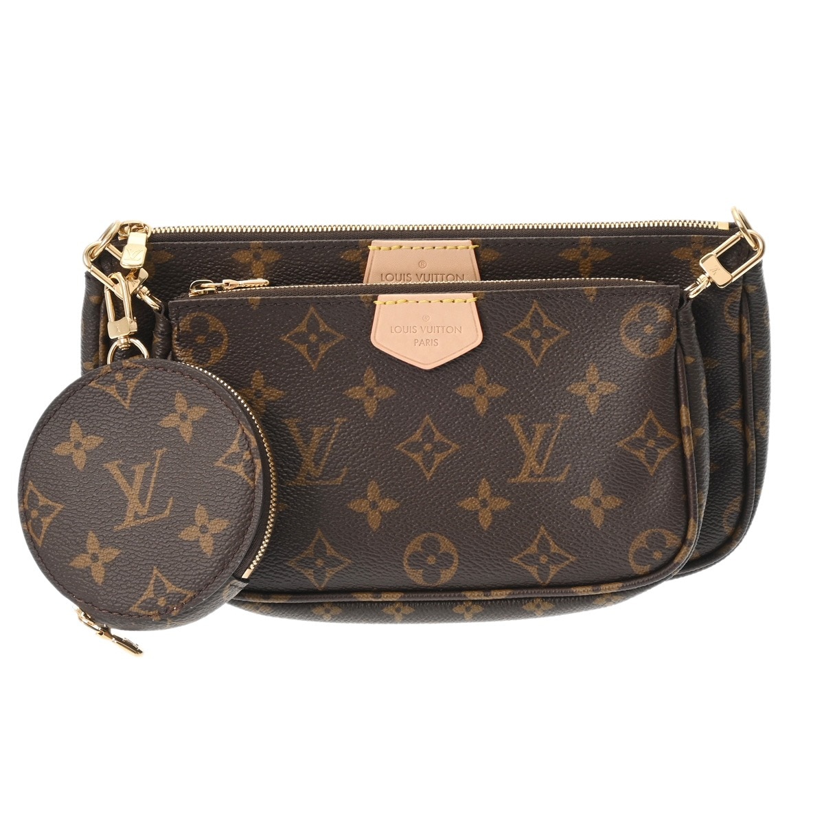 モノグラム ミュルティ ポシェットアクセソワール ローズクレール ブラウン M44840 レディース モノグラムキャンバス ショルダーバッグ Aランク 中古 銀蔵