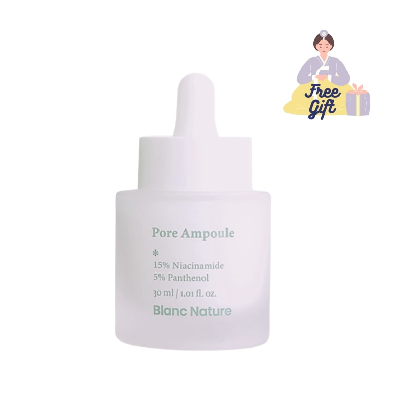 Blanc Nature 毛穴アンプル30ml　毛穴消しゴム/毛穴ケア/美容液/ナイアシンアミド15％/パンテノール5％/毛穴収縮/しわケア/トーンアップ/弾力ケア/アルブチン/ティーツリー