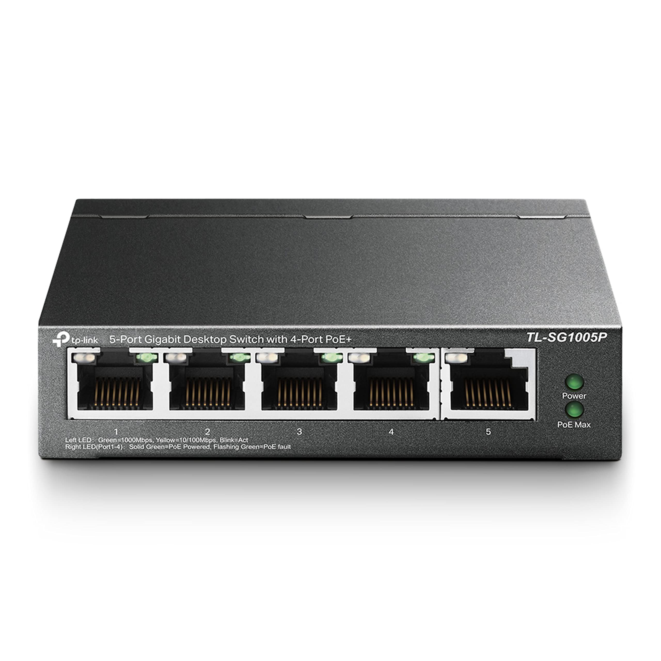 TP-Link スイッチングハブ ギガ 5ポート PoEハブ (4x PoE対応 全体最大56W) アンマネージ 5年 TL-SG1005P