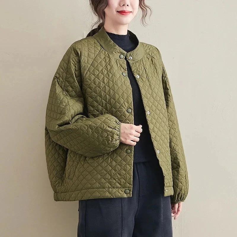 アウターEC656 厚手 ゆったりフィット 超目玉 綿 おしゃれ 防寒 中綿 レディース キルティングジャケット