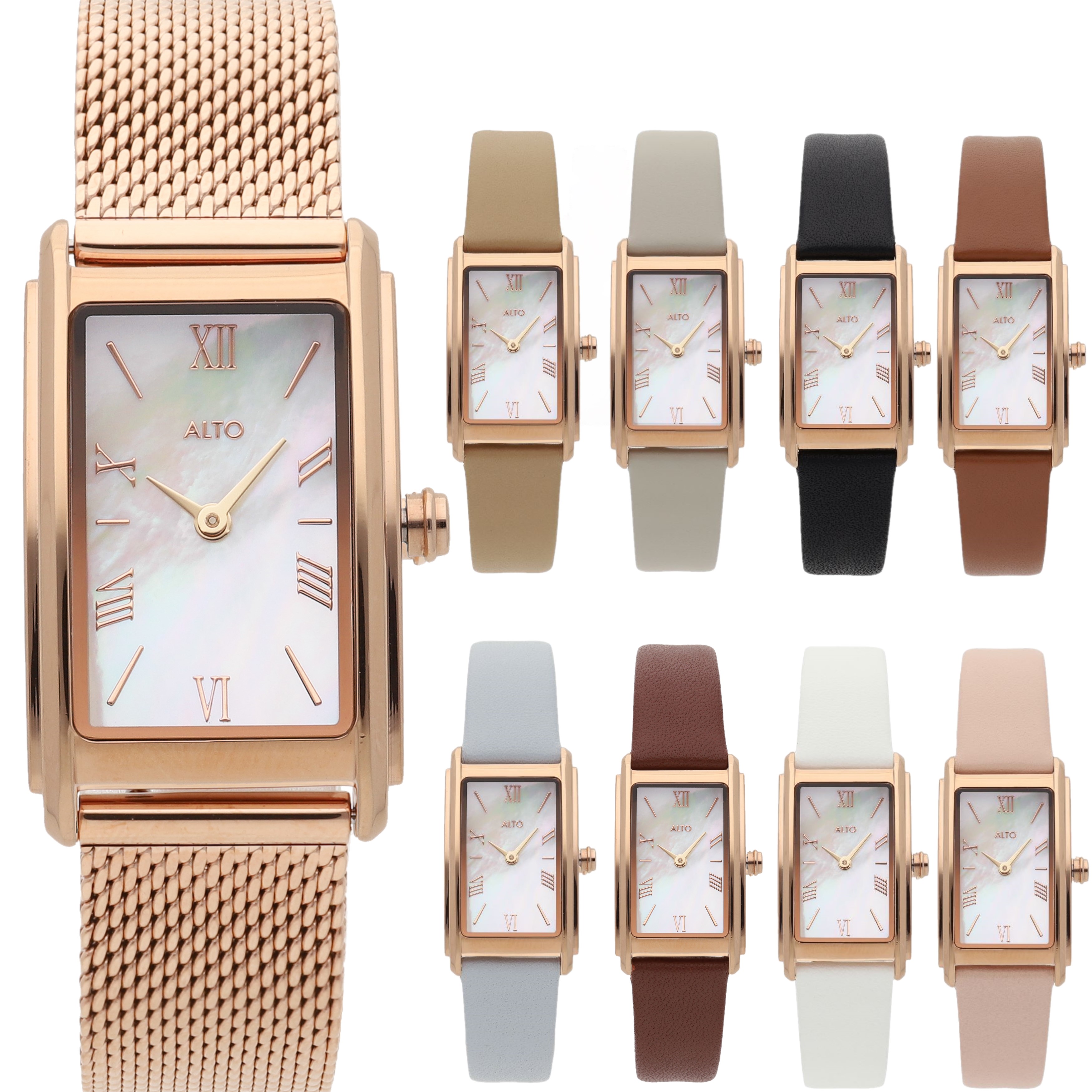 【公式店舗】 ALTO アルト 腕時計 レディース ローズゴールド メッシュ 革ベルトお買い