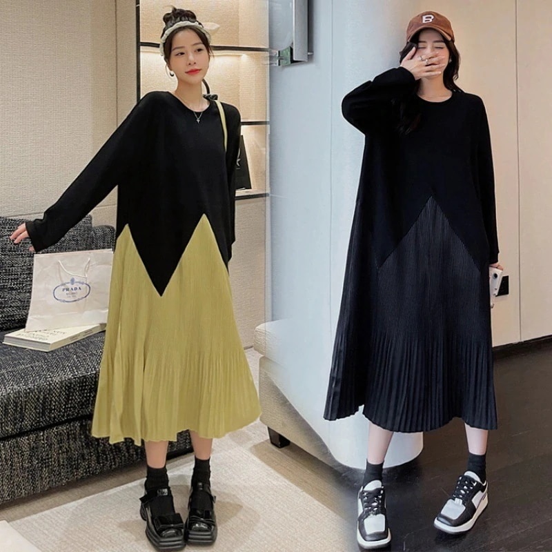 春夏 ワンピース ゆったり 着痩せ 不規則 ロングワンピース 長袖ワンピース レディース