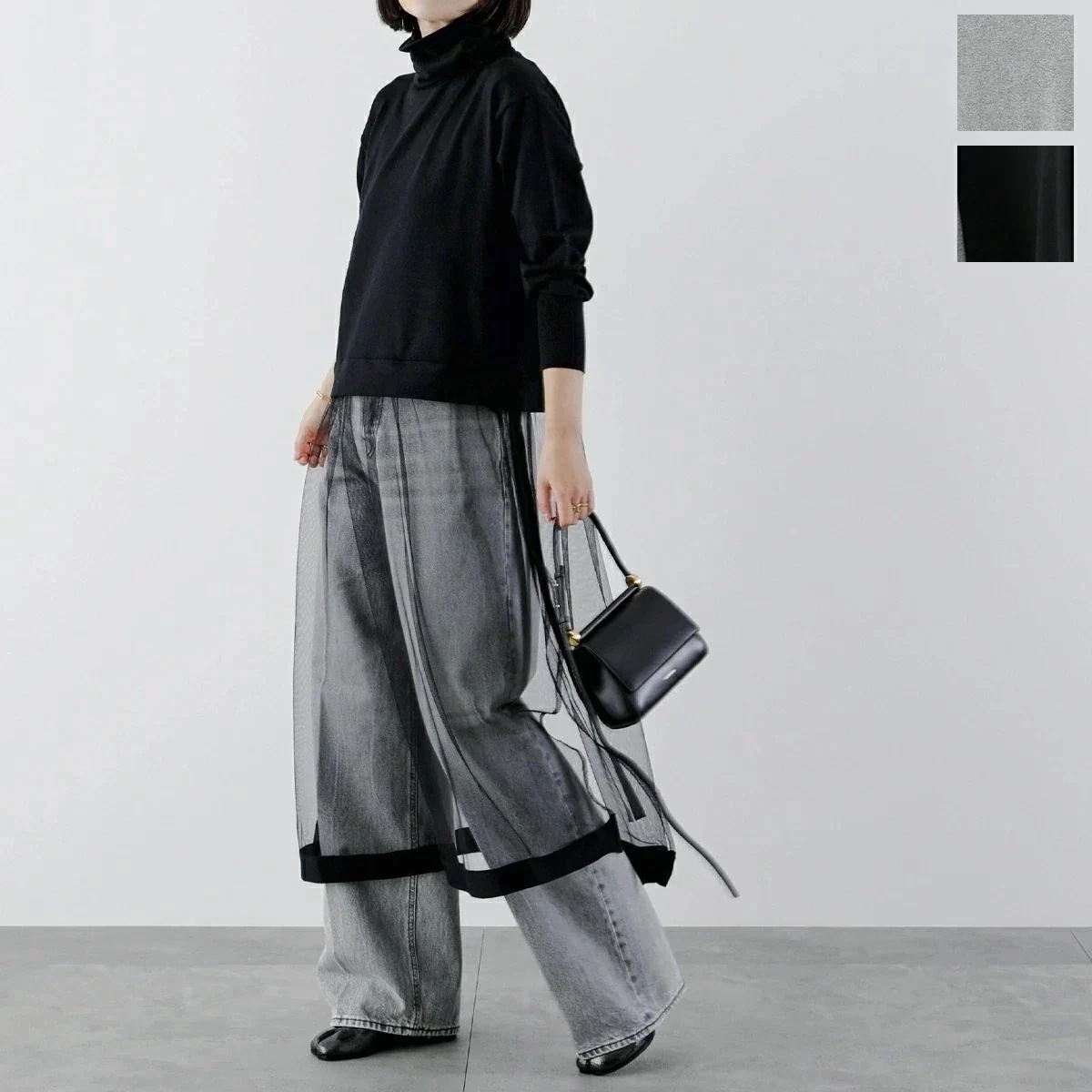 TORRAZZO DONNA トラッゾドンナ ワンピース 6257-426 レディース ニット チュール ハイネック カラー2色