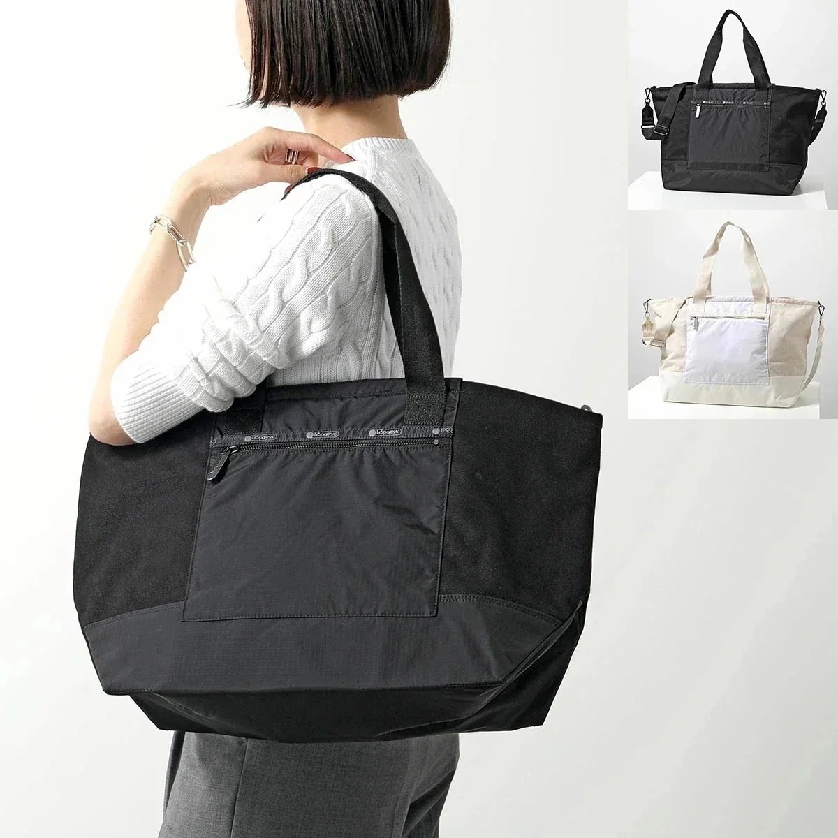 LeSportsac レスポートサック トートバッグ CANVAS E/W TOTE 1389 レディース ナイロン×コットンキャンバス ショルダーバッグ 鞄 【mega】