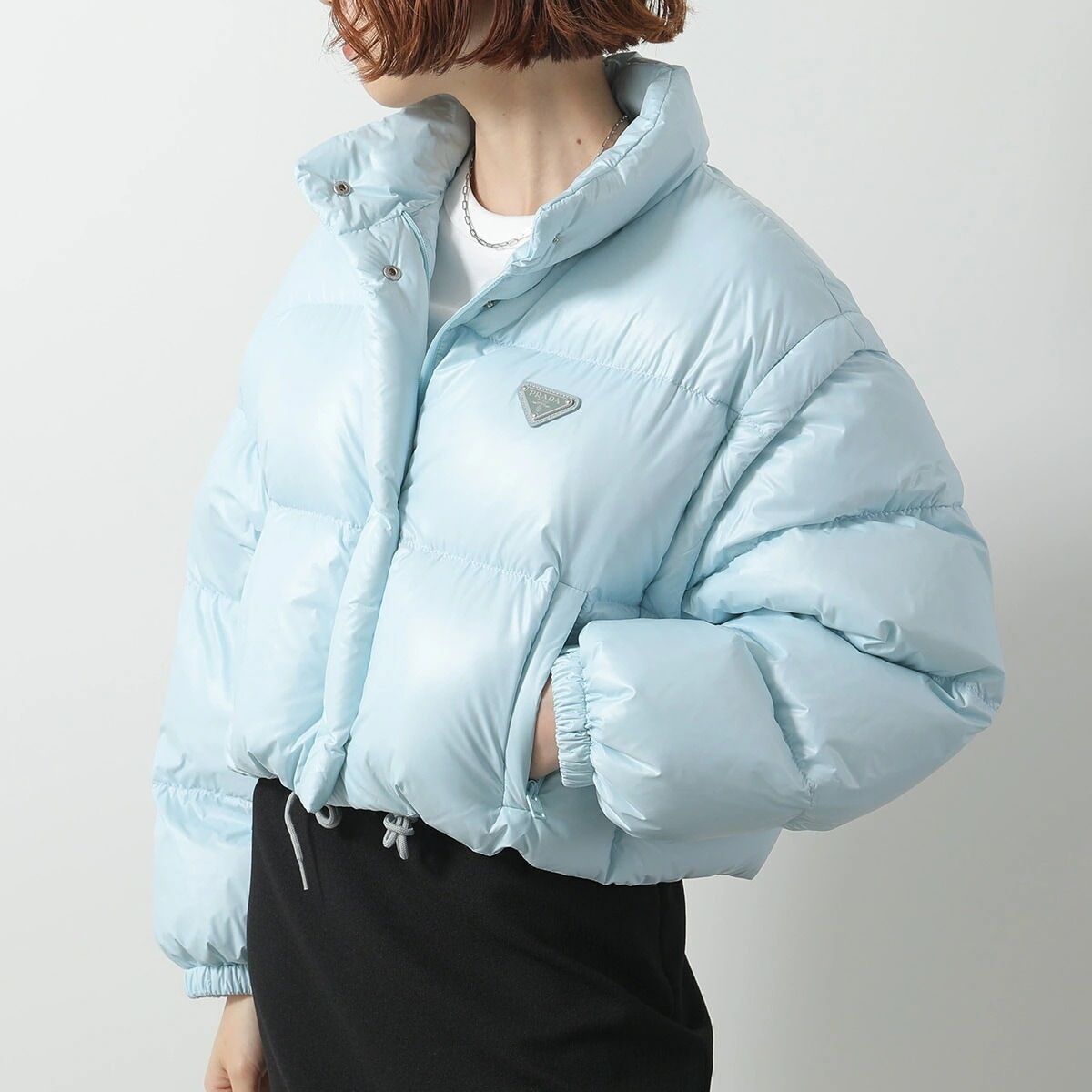 PRADA プラダ ダウンジャケット 291805 11A9 レディース ダウンベスト ジレ Re-Nylon リナイロン クロップド コンバーチブル スタンドカラー 171,690円