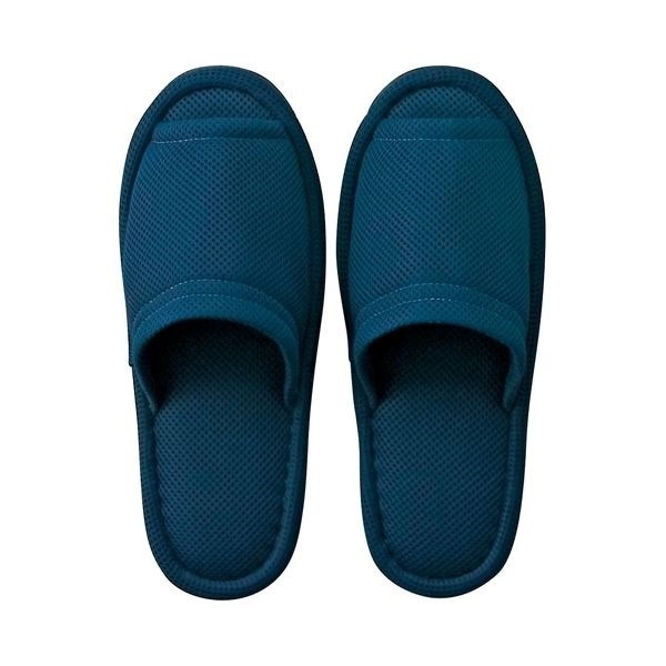 （まとめ）テンダイ ウォッシャブルメッシュスリッパ ネイビー[x5セット]