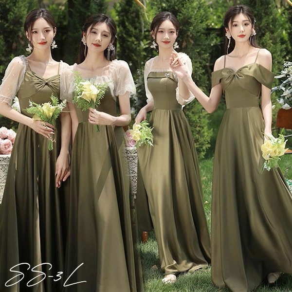 ブライズメイド ドレス 大人 ピアノ 発表会 ロングドレス 演奏会 演奏会用ドレス ピアノ発表会 結婚式 高校生 パーティードレス 演奏会ドレス 母親 コンクール イブニングドレス ロング サテンドレ