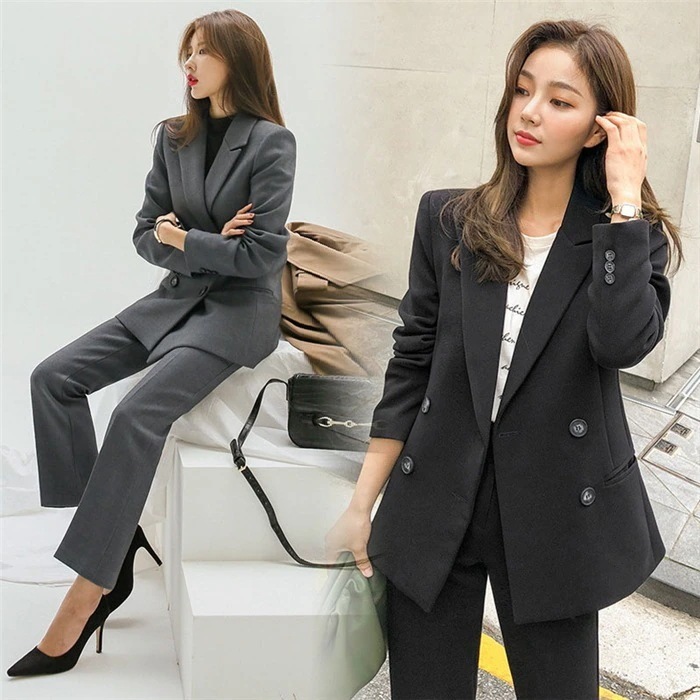 パンツスーツ レディース 長袖 セットアップ 2点セット 通勤 L フォーマルスーツ