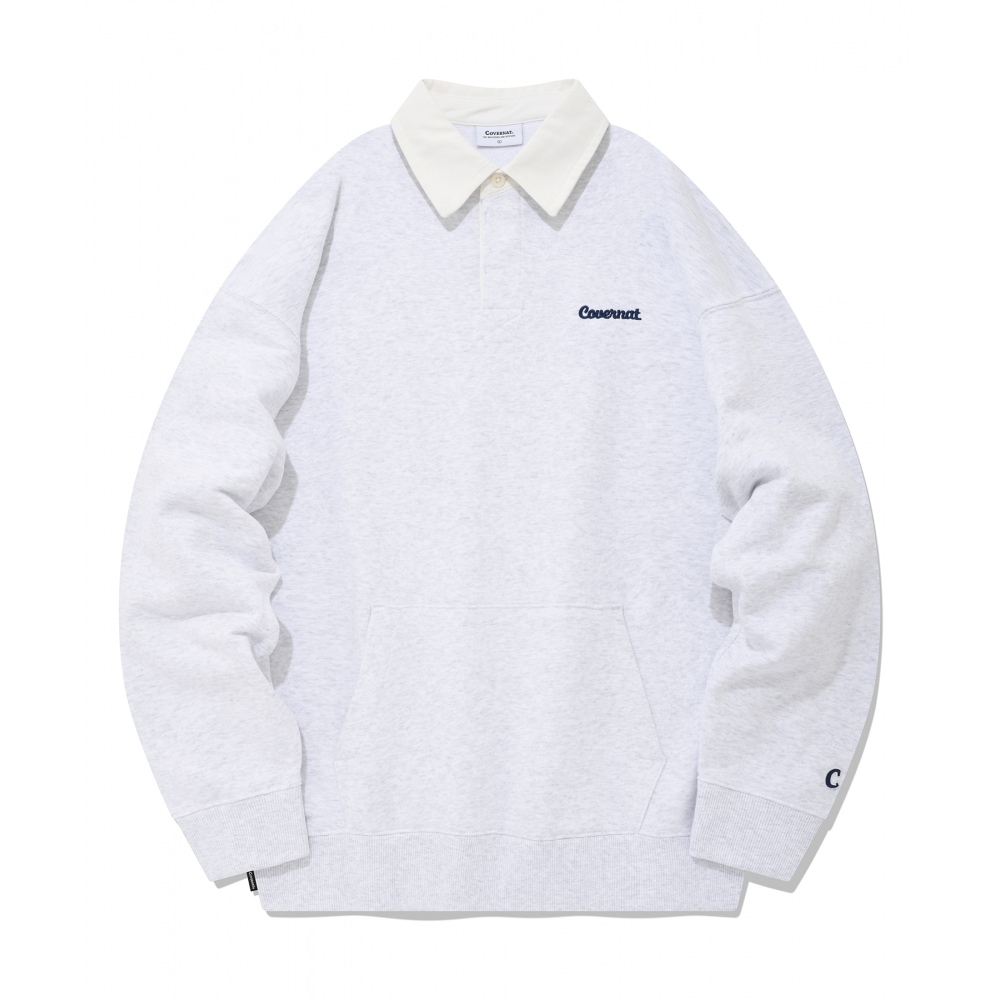 COVERNAT スモールカレー ロゴ ラグビー マンツーマン ヘッダーグレー