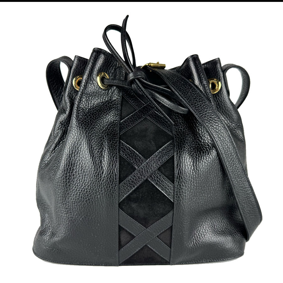 ヴァレンティノ ガラヴァーニ Valentino Garavani ショルダーバッグ レザー/ヌバック ブラック ゴールド レディース z8727