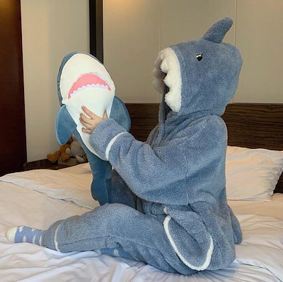 [Qoo10] レディース　もこもこパジャマ サメ 上下