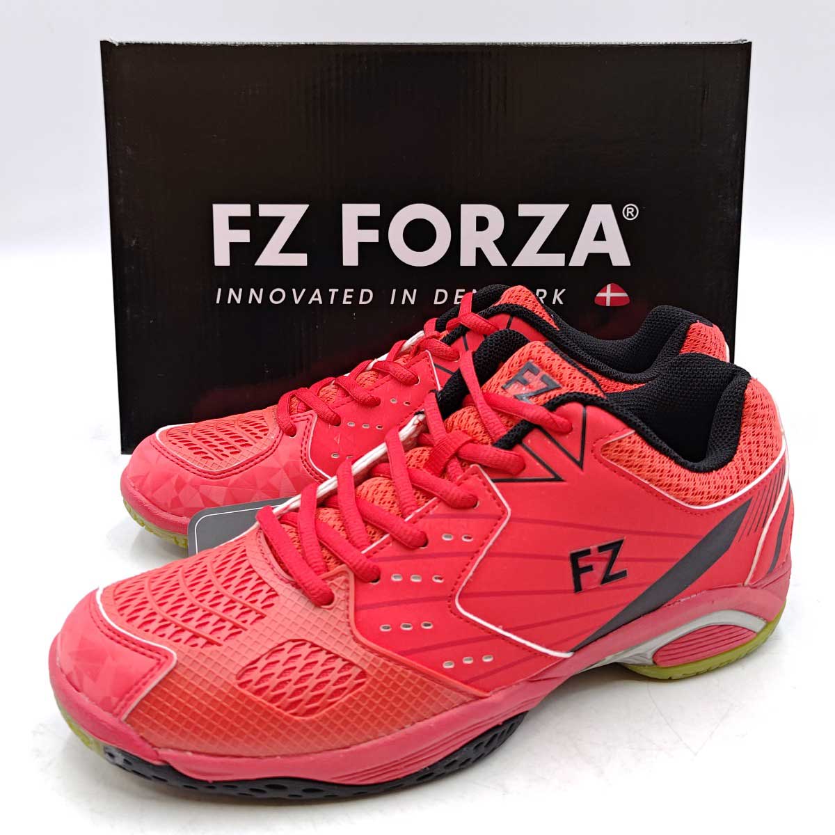 【中古・未使用品】FZ FORZA フォーザ SHARCH M メッシュ ハイパフォーマンス バドミントンシューズ 27cm ポピーレッド FZ302952