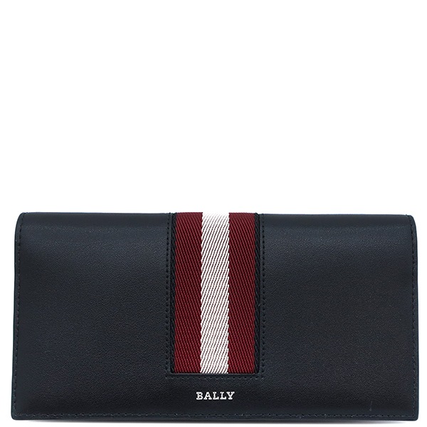 バリー BALLY 長財布 バリロ BALIRO ボヴィンレザー ブラック シルバー金具 新品 未使用 黒 2つ折り 6302794 【箱】【中古】