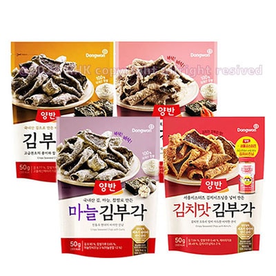 【50g x 16袋/計800g】양반 김자반 4종 총 16개/ヤンバン クリスピー海苔チップスキムブガク 4種 パック/Yangban/韓国式のり天 海苔揚げ
