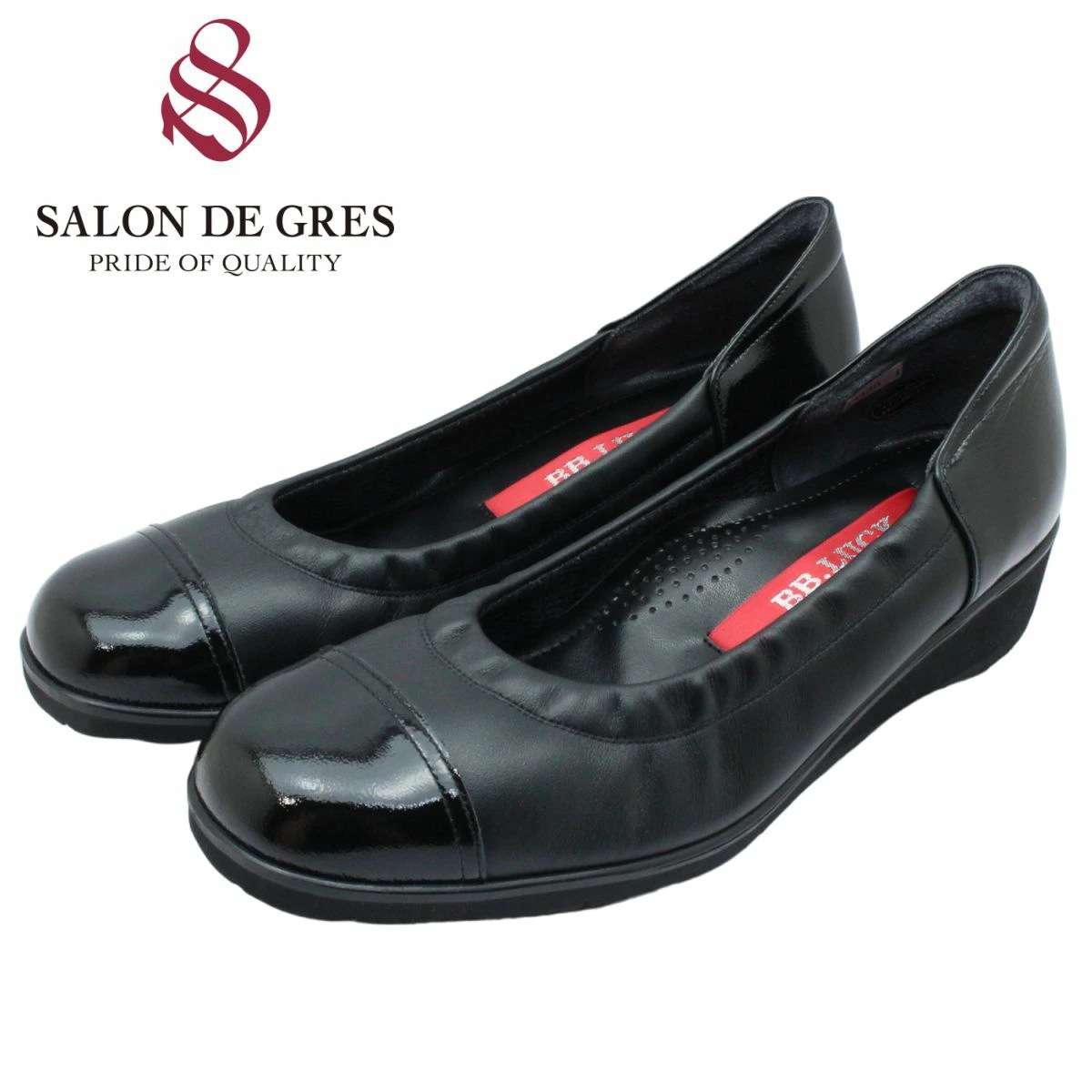 BB.LUCK ビービーラック レディース バレエシューズ 13450 カジュアル パンプス 幅広3E 本革 靴 日本製 ブラックスムース 15,015円