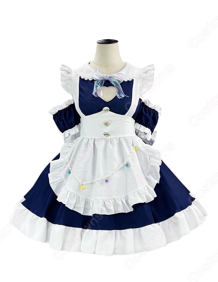 可愛い メイド服 コスプレ ハート型の胸空き セクシー 衣装セット