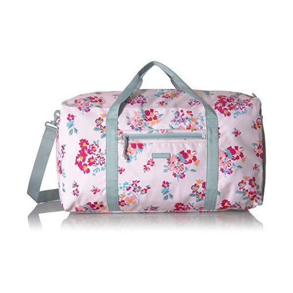Vera Bradley Women s Lighten Up Large Travel Duffle Bag, Tossed Posies Pink 並行輸入品