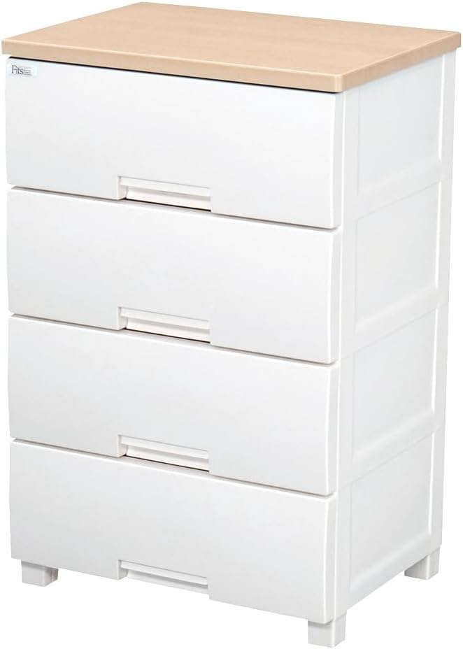 使いやすさを追求したチェスト サイズバリエーション豊富 日本製 完成品 フィッツプラス 4段 特許取得済 引出しロック付きで抜け落ちを防ぐ スムーズな引出し 脚付き 木製天板