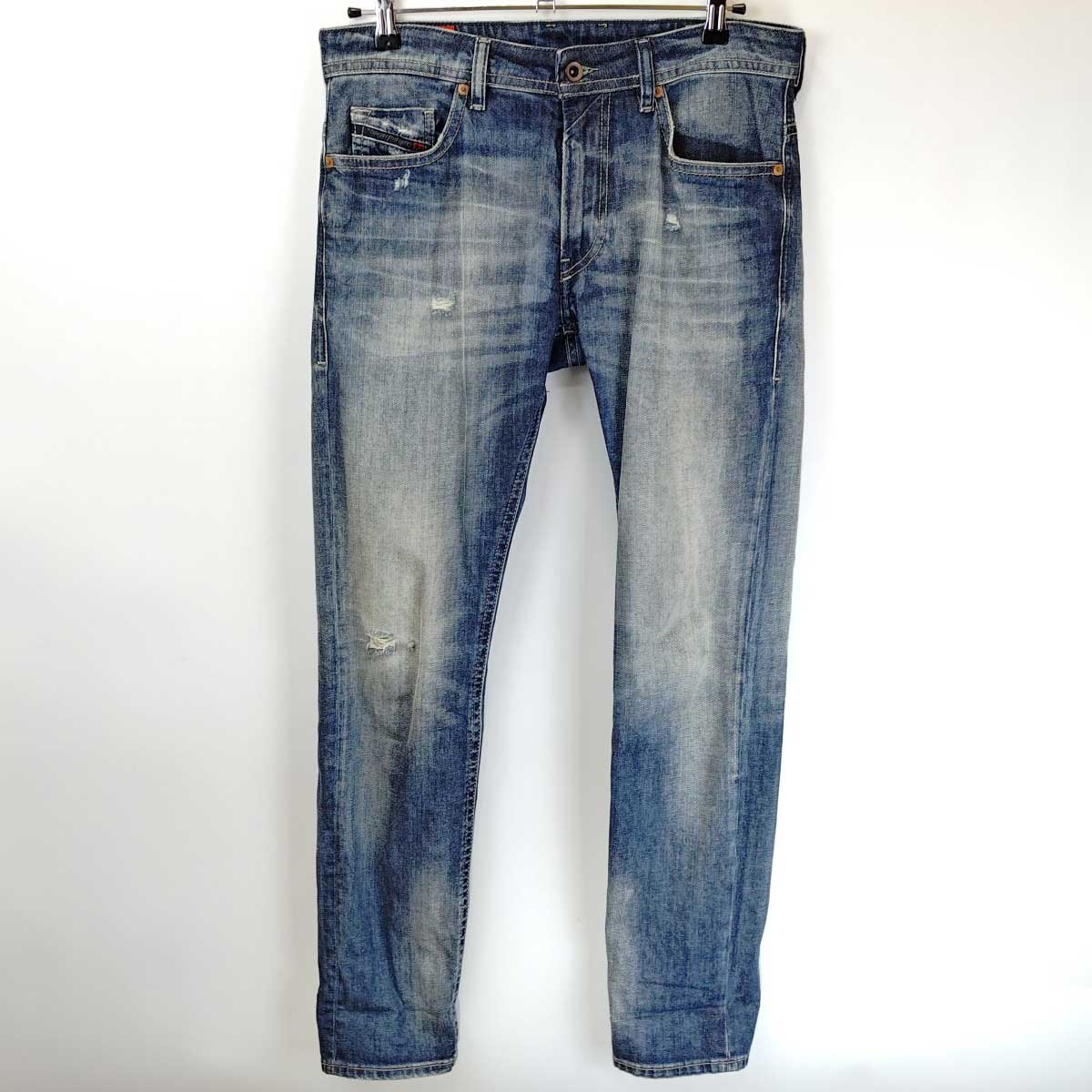 【中古】ディーゼル THOMMER スリムスキニー ダメージ加工 デニムパンツ サイズ31 DIESEL