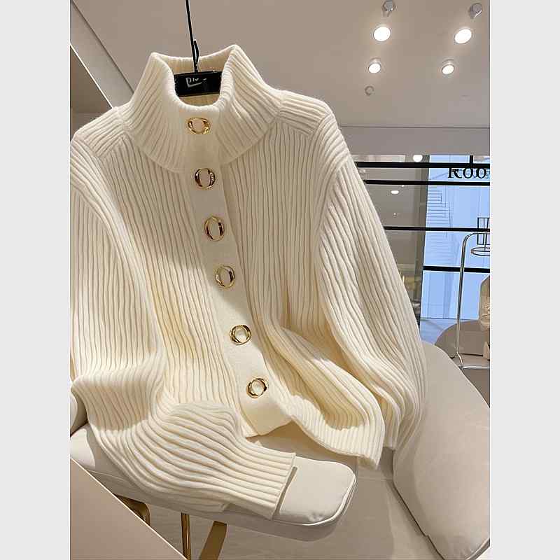 秋服 レディース ファッション オシャレ カワイイ シンプル 大人カワイイ 大きいサイズ 白 タートルネック セーター ハイエンド ウエスタン シック ニット トップス