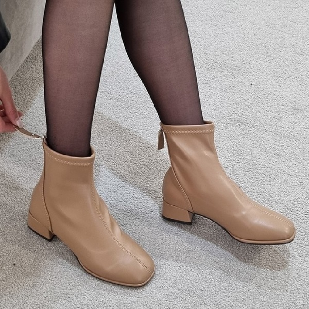 (Ninaspari) バックジッパーセンター切開スパンアンクル