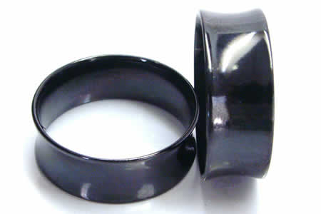 ボディピアス 24mm ブラック ダブルフレアアイレット 24ミリ ステンレス 黒色 コーティング 定番 ラージホール 両側が広い 拡張 男性 女性 人気 シンプル 定番 bk-df24xxxxxx