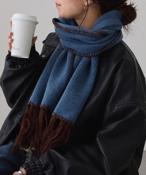 [最安値挑戦]ストール 「UNISEX」フリンジマフラー レディース メンズ