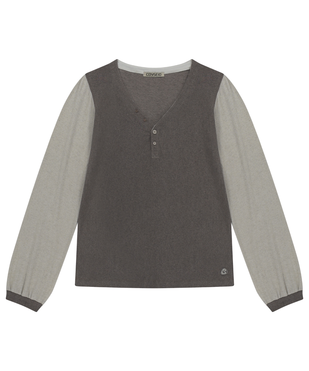 【COYSEIO】 25FW SNUG BUTTON LONG SLEEVES : BROWN