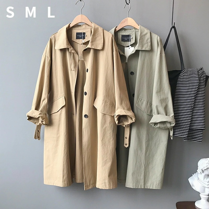 レディース アウター コート ボーイッシュ 配色 クラシック カーキ コーデュロイ ワーク ロングコート ユニセックス 大きいサイズ 秋 春 2024