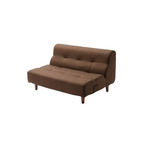 リビングダイニング ソファー 2人掛け 幅110cm ブラウン ファブリック 樹脂脚付 スチールパイプ ウレタンフォーム 日本製