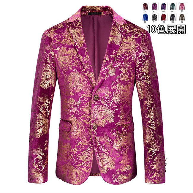 10色入荷　キラキラ　メンズ　スーツ　ジャケット　タキシード　メンズ タキシード　演出服 華麗な王族服 王子様 復古風 コスプレ衣装　宮廷服　貴族服　コスチューム　舞台　撮影　司会 アウター メンズ