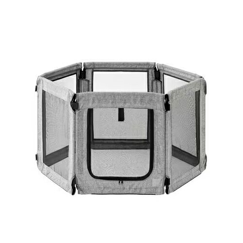 アイリスオーヤマ【ペット用品】洗える折りたたみペットサークル グレー Mサイズ 六角形 AOPS-6P I-4967576774468【ペット用サークル ケージ】