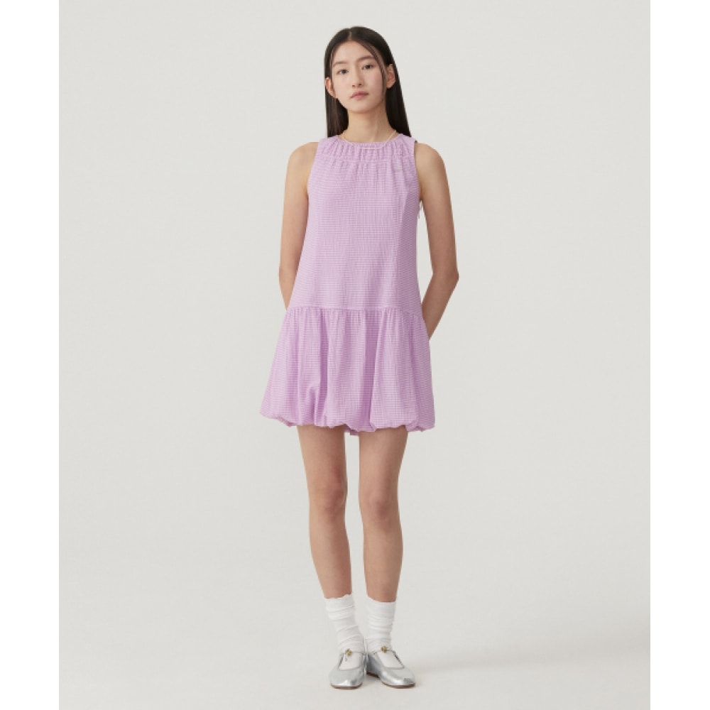 COVERNAT ウーマン バルーン スリーブレス ワンピース ライトパープル