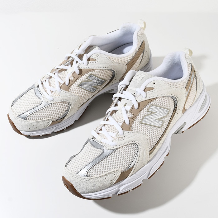 スニーカー シューズ MR530 メンズ オフホワイト ベージュ スウェード メッシュ ダッドスニーカー