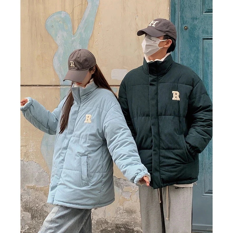 AWアウター新作 裏起毛 厚手 両面着用 中綿コート 立ち襟 ジャケット 男女兼用 着痩せ カップル 防寒カジュア 大きいサイズ アウター 冬 AWアウター