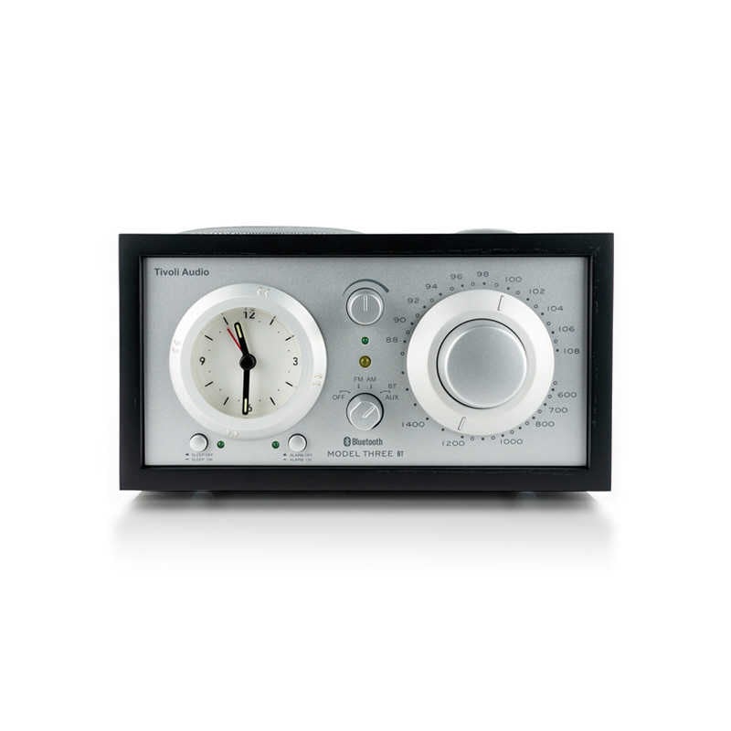 Model Three BTAM/ ワイドFM/ Bluetooth クロック付ラジオスピーカー ［Bluetooth対応］ Silver-Black　M3USB-0141-JP