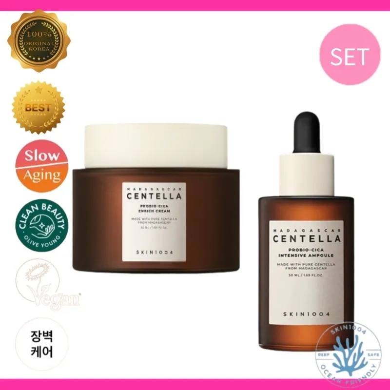 [メガ割] SKIN1OO4 センテラ プロバイオ시카 クリーム 50ml + アンプル 50ml 2点セット 高濃縮 鎮静 保湿 ハリ エイジングケア シカ