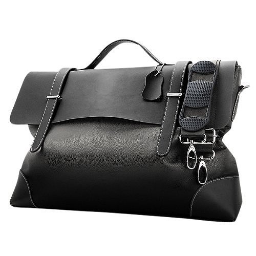 【新規OPEN】【期間限定セール】【激安】【新品未使用】牛革レザーリッド　2WAY仕様　男女兼用モデル　トラベルビジネスショルダーバッグ　UHP-2303　ブラック