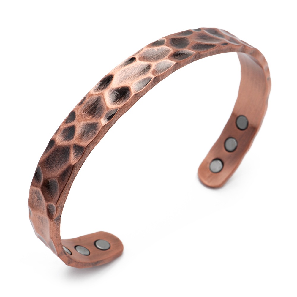 磁気 ローズゴールド槌目バングル [b558]