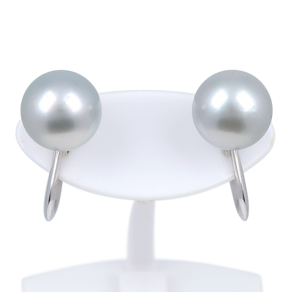 真珠 イヤリング 9ｍｍ K14ホワイトゴールド パール 約3.8g レディース 中古品 Aランク