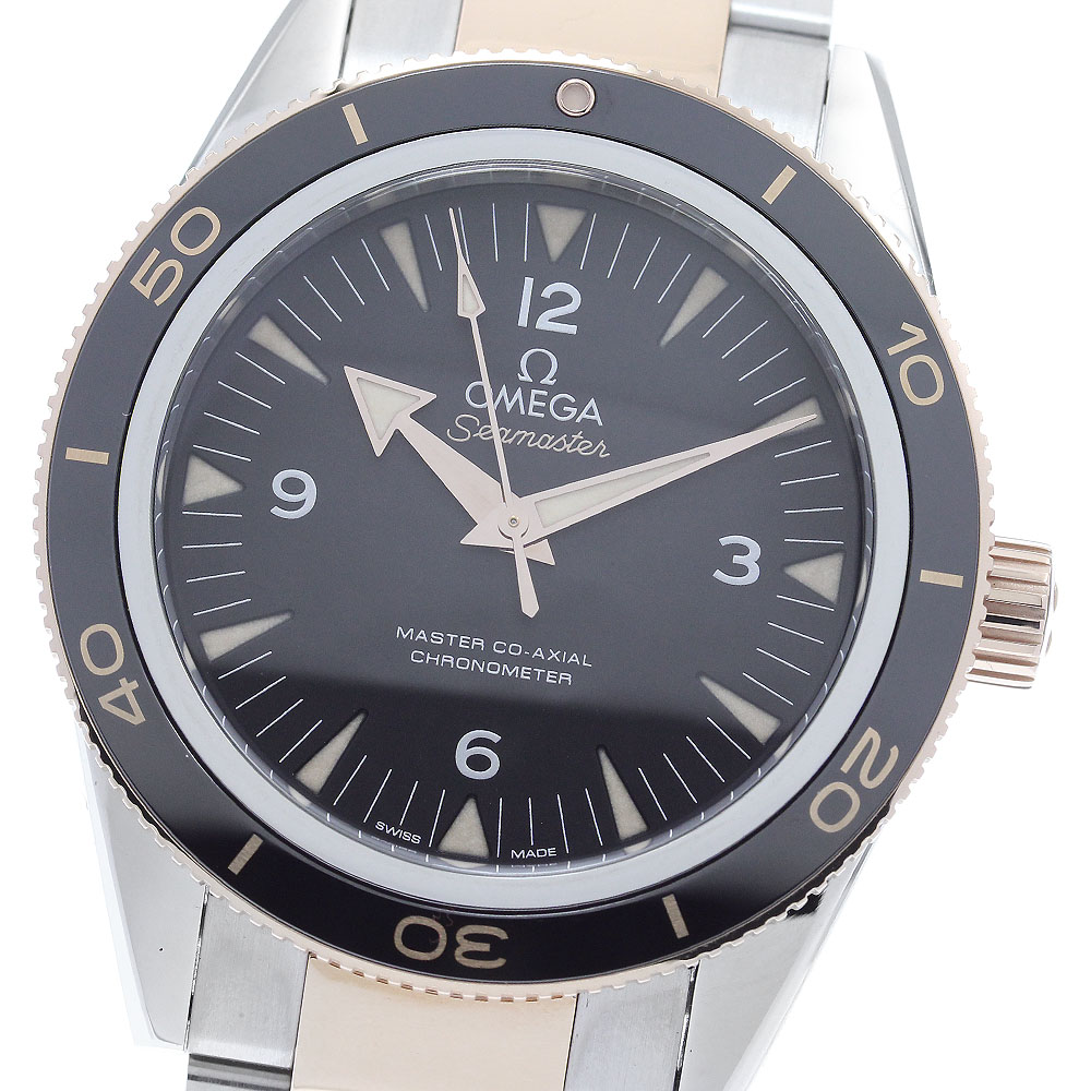 オメガ OMEGA 233.20.41.21.01.001 シーマスター300 マスターコーアクシャル クロノメーター 自動巻き メンズ 美品 箱・保証書付き_880789【中古】