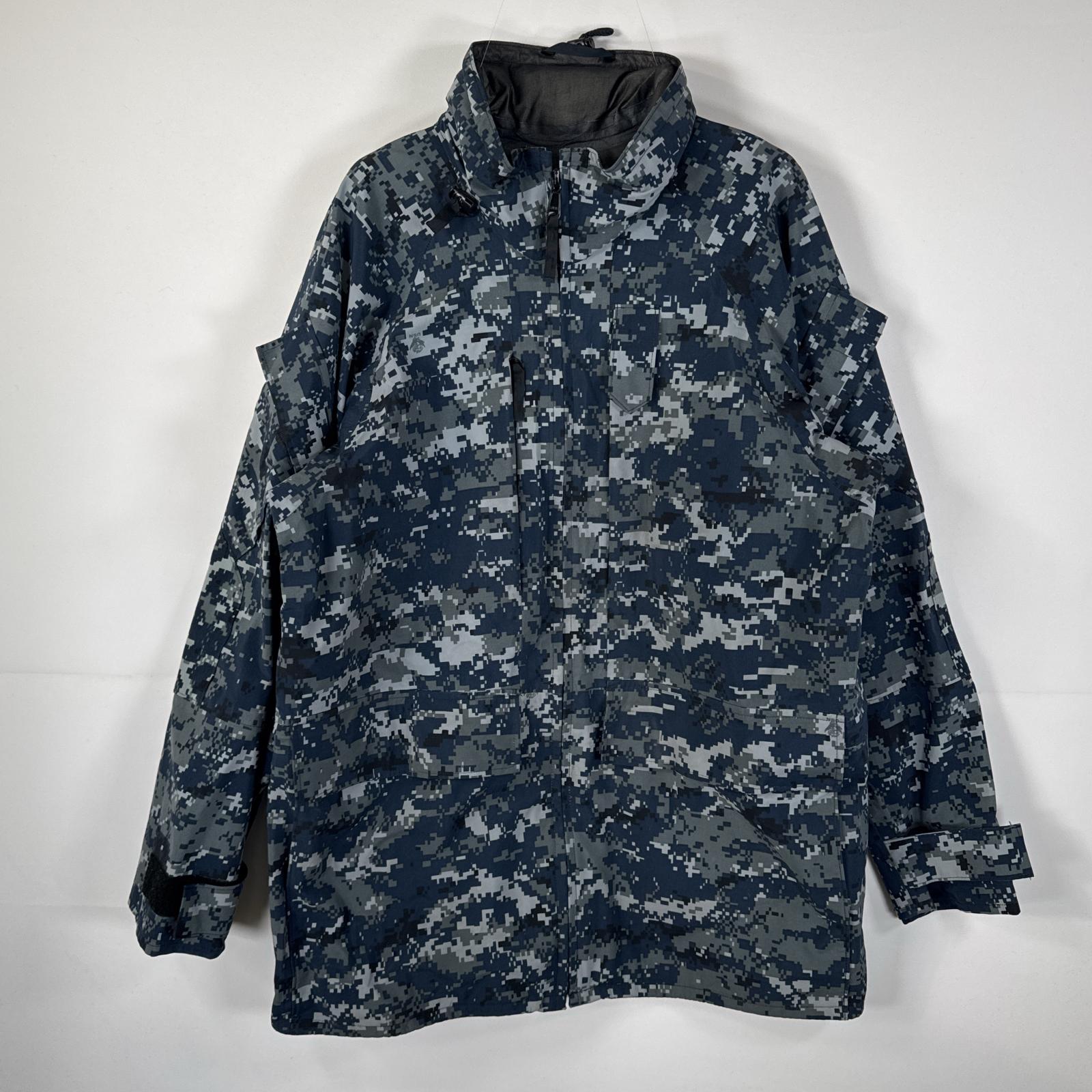 古着 ミリタリージャケット ECWCS GORE-TEX ブルーデジタル デジカモ ゴアテックスパーカー 米軍 実物 medium long ネイビー メンズ
