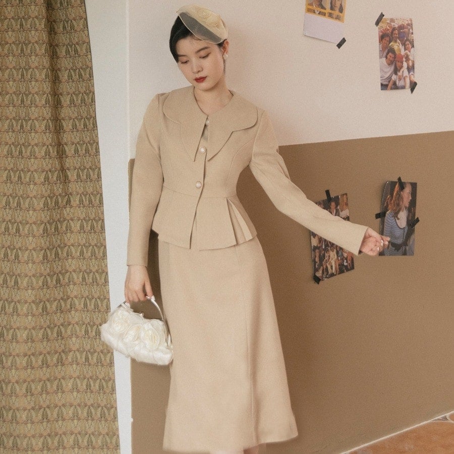 セットアップ２点セット 上下セット フォーマルスーツ レディース スカート ショート 大きいサイズ