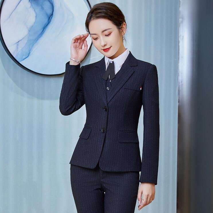 パンツセット 2点セットスーツ 上着+パンツ/スカートエレガント 秋春 ストライプ柄 ビジネススーツ レディース フォーマル 通勤 OL 制服 着痩せ 20代30代40代 発表会 二次会 ドレス ママ