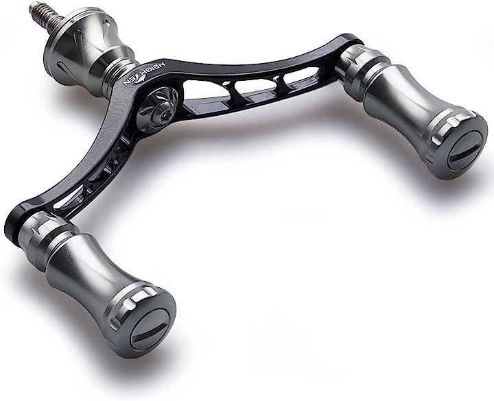 80mm リール ハンドル 15mm ノブ 搭載 シマノ ダイワ 通用 スピニングリール用 Chess Series 663(ブラック＆ガンメタル)